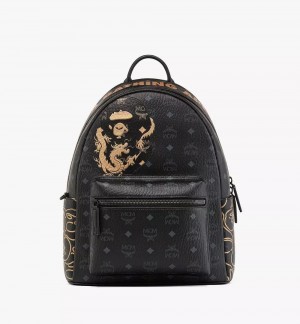 Batohy MCM Worldwide MCM x BAPE Stark in Visetos Čierne | 701958-YDA