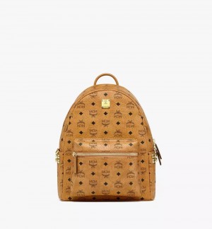 Batohy MCM Worldwide Stark Side Studs in Visetos Hnede | 109836-CGM