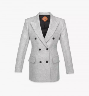 Bundy MCM Worldwide Metallic Lurex Tweed Damske Strieborne | 092458-EUD