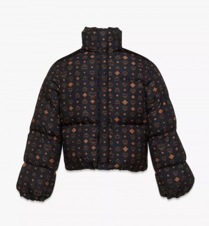Bundy MCM Worldwide Monogram Print Puffer in Regenerated Nylon Damske Čierne | 934152-QFL
