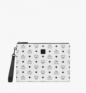 Clutch MCM Worldwide Aren Wristlet Zip Pouch in Visetos Biele | 461283-XSP
