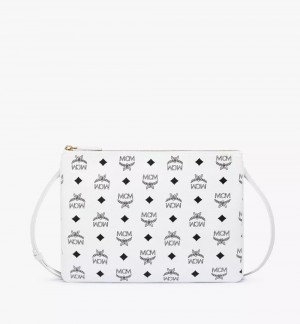 Clutch MCM Worldwide Pouch in Visetos Original Biele | 725643-WDL