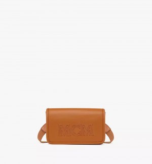 Crossbody Kabelka MCM Worldwide Aren Camera in Spanish Calf Kozene Hnede | 869130-UNC