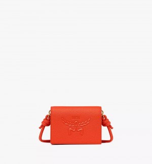 Crossbody Kabelka MCM Worldwide Himmel in Embossed Logo Kozene Oranžové | 795204-QNR