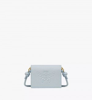 Crossbody Kabelka MCM Worldwide Himmel in Embossed Logo Kozene Modre | 014825-GXH