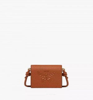 Crossbody Kabelka MCM Worldwide Himmel in Embossed Logo Kozene Hnede | 536190-IOE