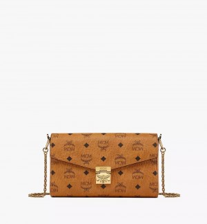 Crossbody Kabelka MCM Worldwide Tracy in Visetos Hnede | 701643-CUW