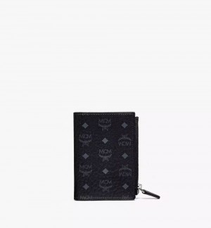 Dvojdielna Peňaženka MCM Worldwide Zip in Visetos Original Čierne | 213849-XGI