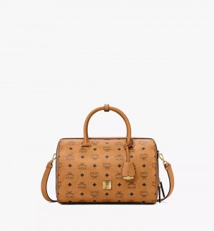 Kabelka MCM Worldwide Boston in Visetos Original Hnede | 201436-TGR