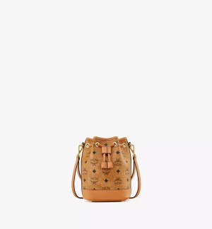 Kabelka MCM Worldwide Dessau Drawstring in Visetos Hnede | 580361-PHY