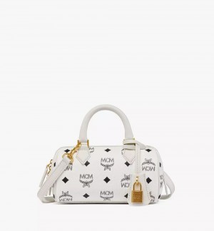 Kabelka MCM Worldwide Ella Boston in Visetos Biele | 476390-LGZ