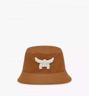 Klobuky MCM Worldwide Essential Logo Bucket in Bavlnene Twill Panske Hnede | 938745-TJW