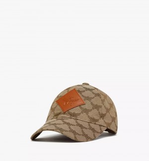 Klobuky MCM Worldwide Klasické in Lauretos Denim Jacquard Panske Béžové | 203164-WFT