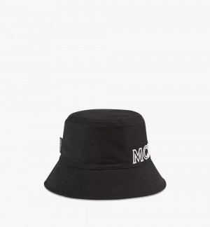 Klobuky MCM Worldwide MCM Essentials Bucket in Bavlnene Twill Damske Čierne | 813264-ROB