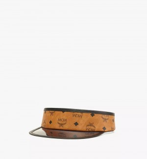 Klobuky MCM Worldwide Vinyl Visor in Visetos Damske Hnede | 736415-ECM