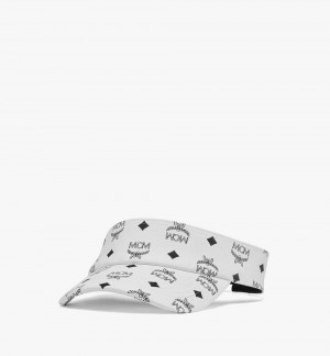 Klobuky MCM Worldwide Visor in Visetos Panske Biele | 389701-PMA