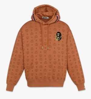 Mikina s Kapucnou MCM Worldwide MCM x BAPE Monogram Shark Damske Hnede | 294610-SLY