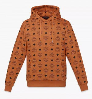 Mikina s Kapucnou MCM Worldwide Maxi Monogram Print in Organic Bavlnene Panske Hnede | 908513-TQR