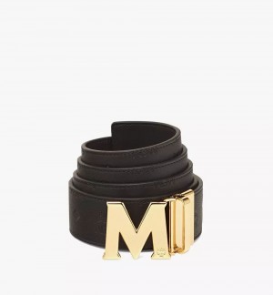 Opasky MCM Worldwide Claus M Reversible 1.75” in Embossed Monogram Kozene Panske Čierne | 352781-IHR