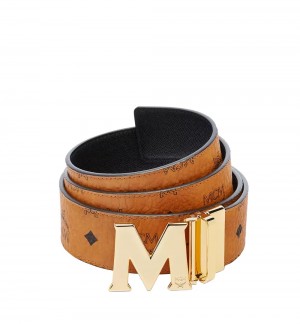 Opasky MCM Worldwide Claus M Reversible 1.75" in Visetos Panske Hnede | 826170-TAD