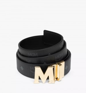 Opasky MCM Worldwide Claus M Reversible 1.5" in Visetos Panske Čierne | 938125-NHM