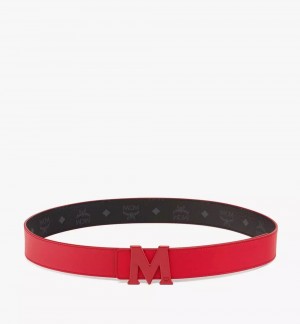 Opasky MCM Worldwide Claus Tonal M Reversible 1.5” Panske Červené | 269053-QYO