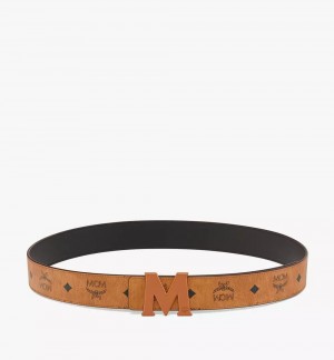 Opasky MCM Worldwide Claus Tonal M Reversible 1.5” Panske Hnede | 614582-XLI