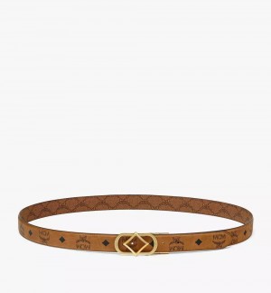 Opasky MCM Worldwide Diamond Prackou Reversible Monogram Panske Hnede | 798651-CVT