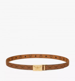 Opasky MCM Worldwide Himmel Brass Plate Reversible Monogram Panske Hnede | 092461-PHK