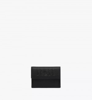 Puzdro Na Kartu MCM Worldwide Aren Pouch in Spanish Calf Kozene Čierne | 620517-KJZ
