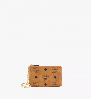 Puzdro Na Kartu MCM Worldwide Key Pouch in Visetos Original Hnede | 259146-MYD