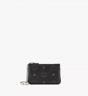 Puzdro Na Kartu MCM Worldwide Key Pouch in Visetos Original Čierne | 603758-KPX