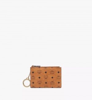 Puzdro Na Kartu MCM Worldwide Key Pouch in Visetos Original Hnede | 541376-NAS