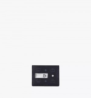 Puzdro Na Kartu MCM Worldwide Money Clip in Visetos Original Čierne | 584091-JMZ