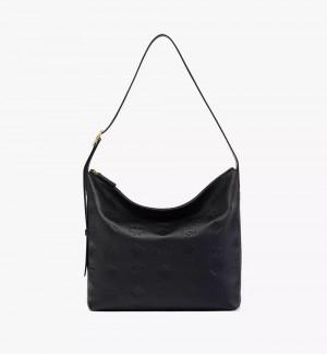 Taška Cez Rameno MCM Worldwide Aren Hobo in Maxi Monogram Kozene Čierne | 178963-HQG