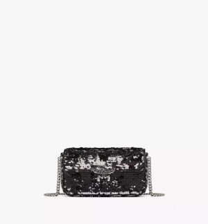 Taška Cez Rameno MCM Worldwide Himmel Sequin Strieborne | 956310-HFW