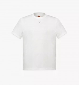 Topy MCM Worldwide Essential Logo Print T-Shirt in Organic Bavlnene Damske Biele | 941307-UZJ