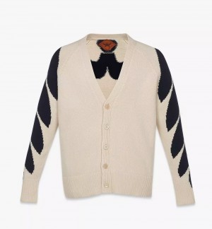Topy MCM Worldwide Intarsia Laurel Cardigan Panske Béžové | 973126-XUG