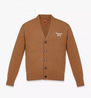 Topy MCM Worldwide Laurel Cardigan in Vlna and Recycled Cashmere Damske Hnede | 921874-PAJ
