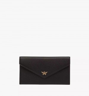 Velke Penazenky MCM Worldwide Himmel Continental Pouch in Embossed Kozene Čierne | 731549-SVA