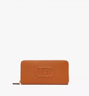 Velke Penazenky MCM Worldwide Mode Travia Zip Around in Spanish Nappa Kozene Hnede | 987421-YCG