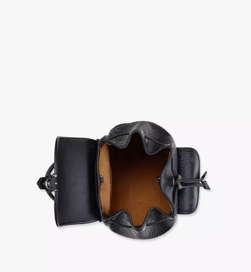 Batohy MCM Worldwide Aren Drawstring in Visetos Čierne | 653401-EUJ