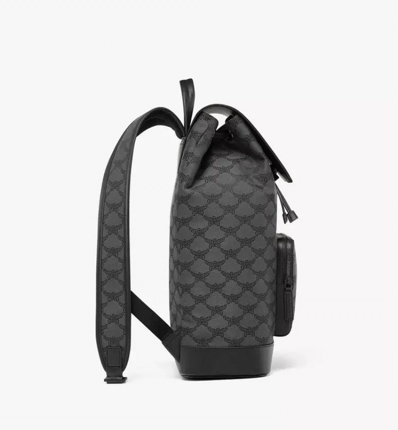 Batohy MCM Worldwide Himmel Drawstring in Lauretos Jacquard Siva | 245671-DJA