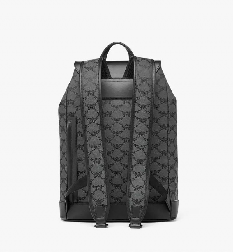 Batohy MCM Worldwide Himmel Drawstring in Lauretos Jacquard Siva | 245671-DJA
