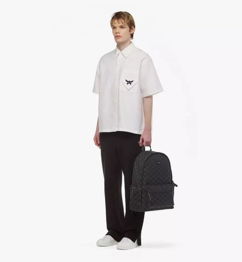 Batohy MCM Worldwide Himmel in Lauretos Jacquard Siva | 130782-JSM