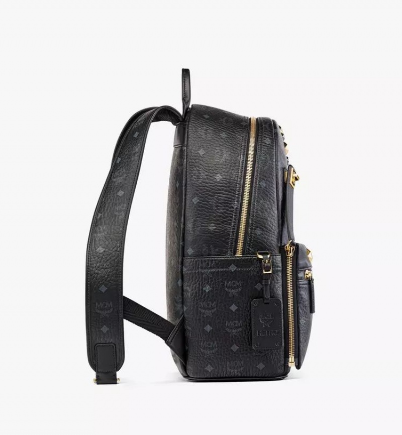 Batohy MCM Worldwide Retro Dual Stark in Visetos Čierne | 436259-OYC