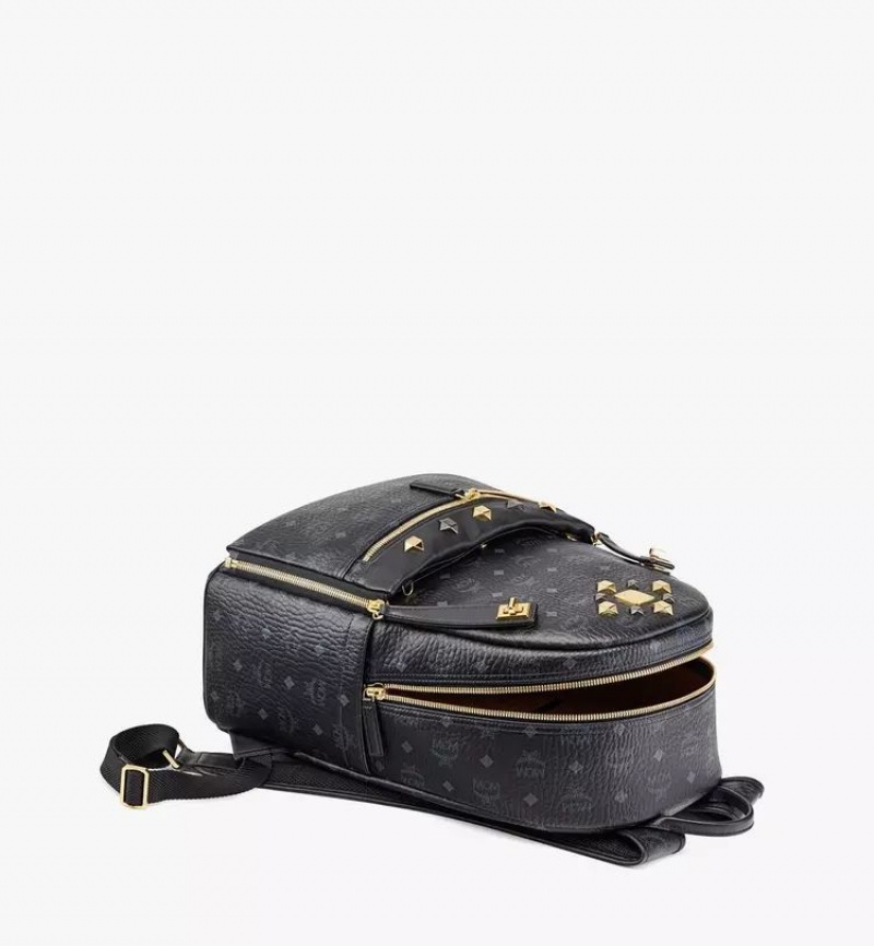 Batohy MCM Worldwide Retro Dual Stark in Visetos Čierne | 436259-OYC