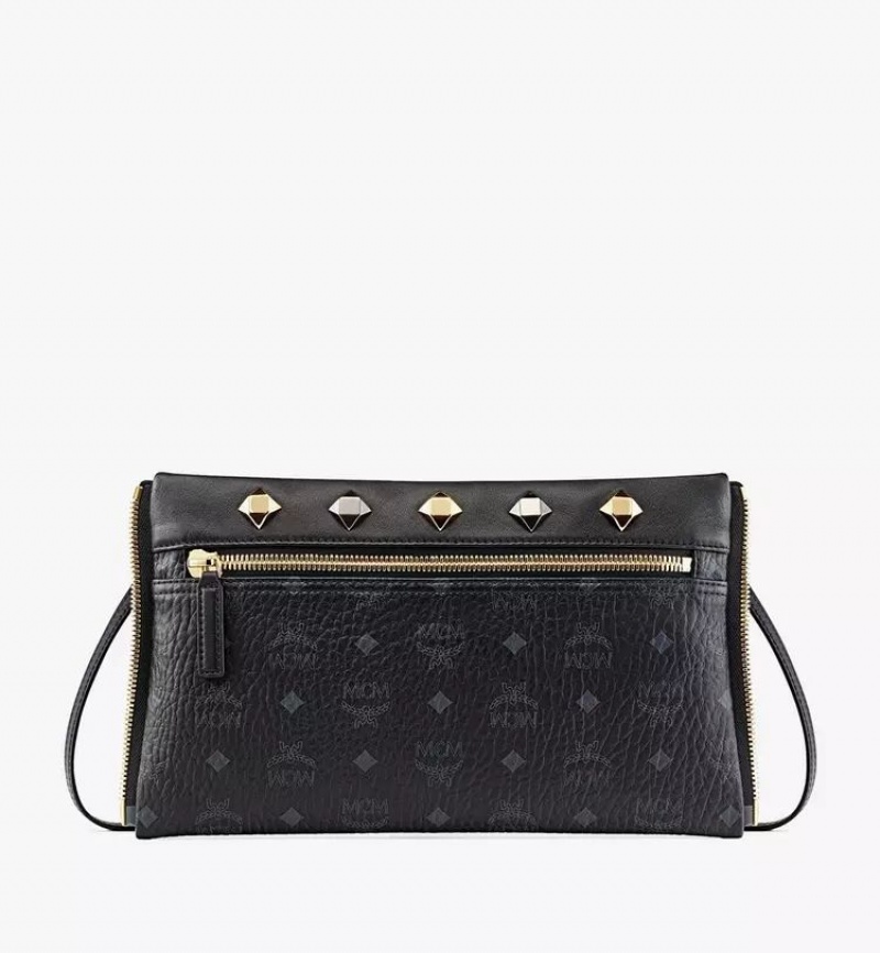 Batohy MCM Worldwide Retro Dual Stark in Visetos Čierne | 436259-OYC