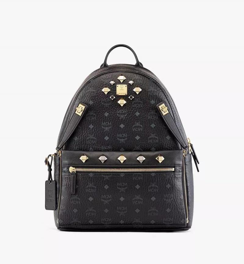 Batohy MCM Worldwide Retro Dual Stark in Visetos Čierne | 436259-OYC