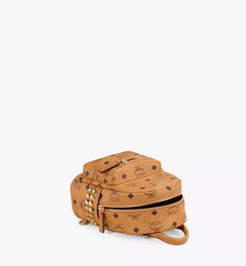 Batohy MCM Worldwide Stark Bebe Boo Side Studs in Visetos Hnede | 465708-KAJ